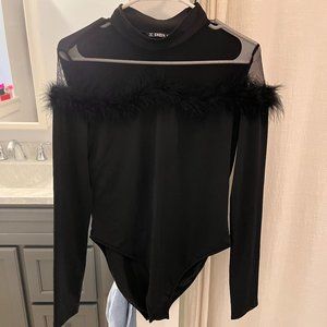 SHEIN feather bodysuit
